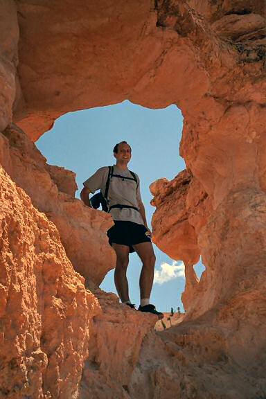 Standing above the only waterfall in Bryce Canyon